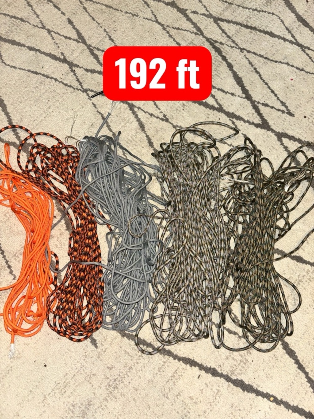 Paracord Rope Bundle - Orange, Black, Grey Camo- DIY crafts , paracord bracelet